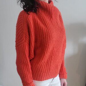 Cozy Anthropologie Maeve sweater in rich red/orange shade XS